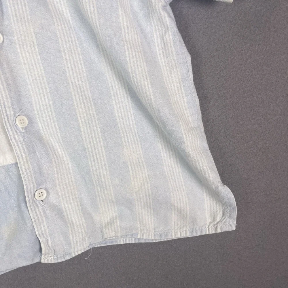 Vintage OshKosh Boys Sailboat Button Shirt Blue White 6